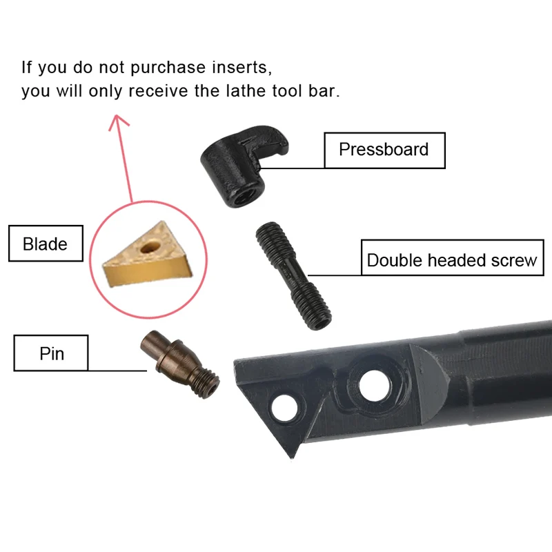 1pc S16Q-MTWNR16  S20R-MTWNR16 S25S-MTWNL16 Internal Turning Tool Holder TNMG16 Carbide Inserts Lathe Bar CNC Cutting Tools Set