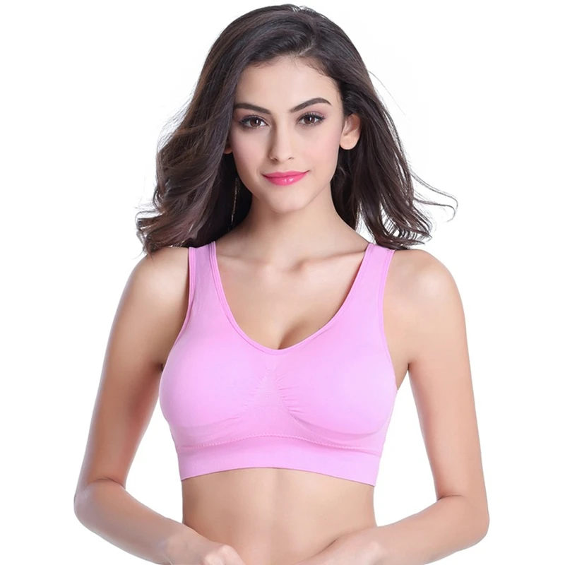 Women Sport Bra Fitness Running Vest Gym Workout Underwear Padded Crop Tops Female Sportswear Brassiere Push Up Bras