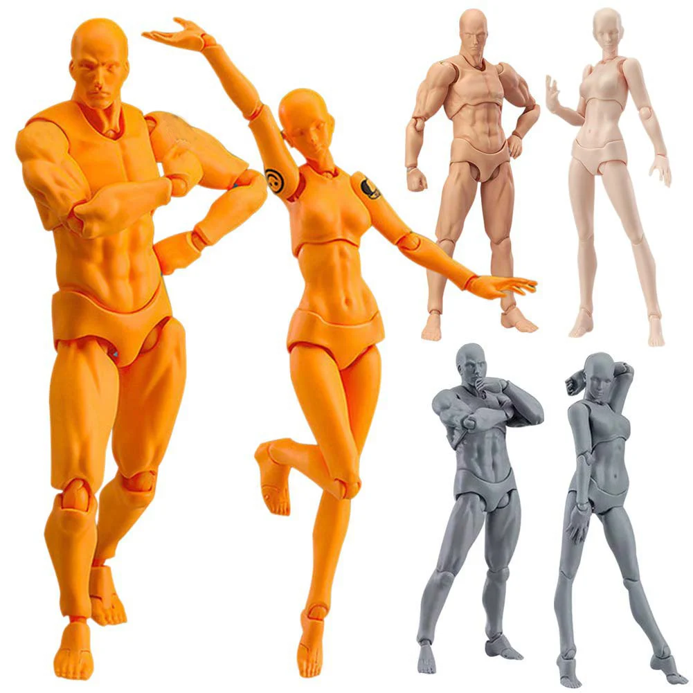 2 Pcs/Set Light Body Chan & Kun PVC Movebale Action Figure Model For SHF Version 2.0 Gifts Mannequin for Drawing Art