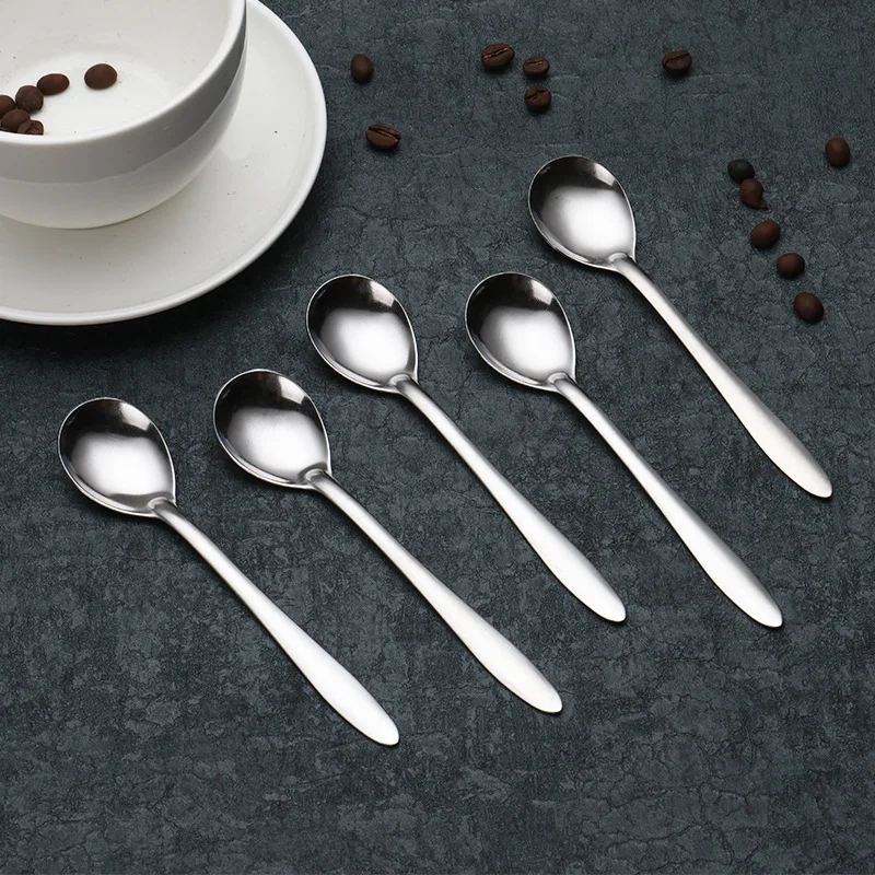 

Stainless Steel Spoon Restaurant Canteen Hotel Rice Coffee Stirring Small Spoon Tableware 13.7*3cm