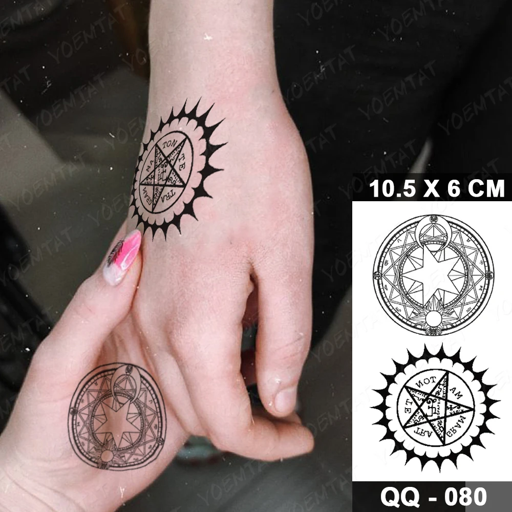 Pegatina de tatuaje temporal a prueba de agua, tatuaje geométrico triangular Flash, líneas simples, mano, muñeca, tatuaje falso para arte corporal,