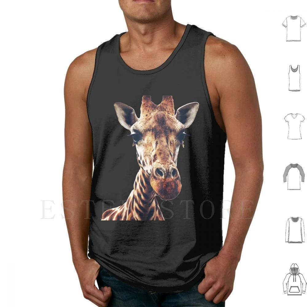 Cute Giraffe Tank Tops Vest Cotton Cute Animal Savage Forest Nature Giraffe Eyes Nose Tumblr Aesthetic