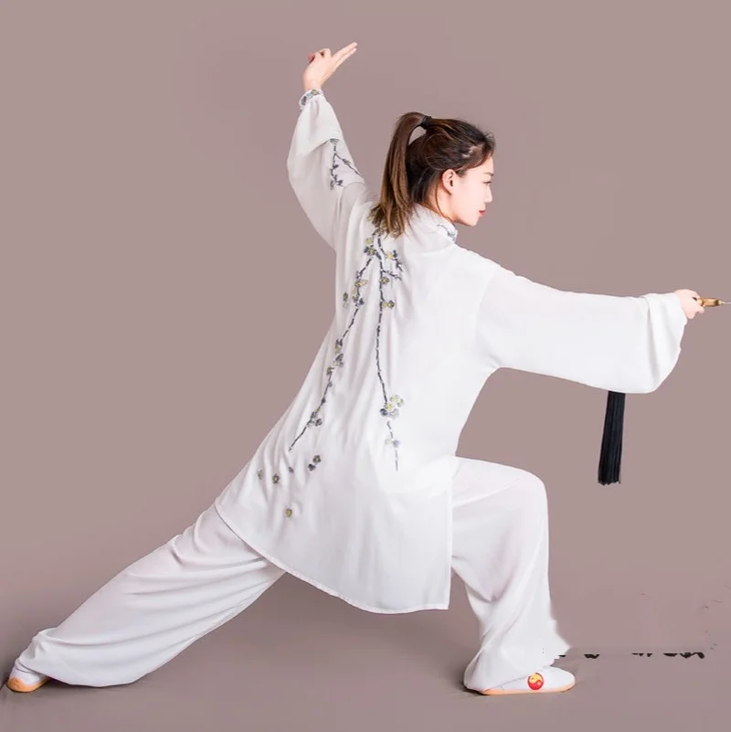 Catazer Summer Tai Chi Uniform Kung Fu Uniform Traditional Chinese Clothing for Women Uniform Tang Suit Wudang Clothing