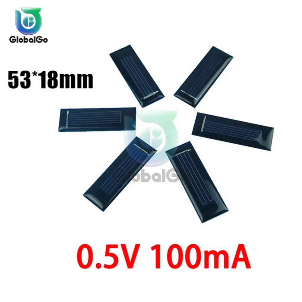 5pcs/Lot Solar Panel 0.5V 100m Mini Solar System DIY For Battery Cell Phone Chargers Portable Solar Cell 0.05W