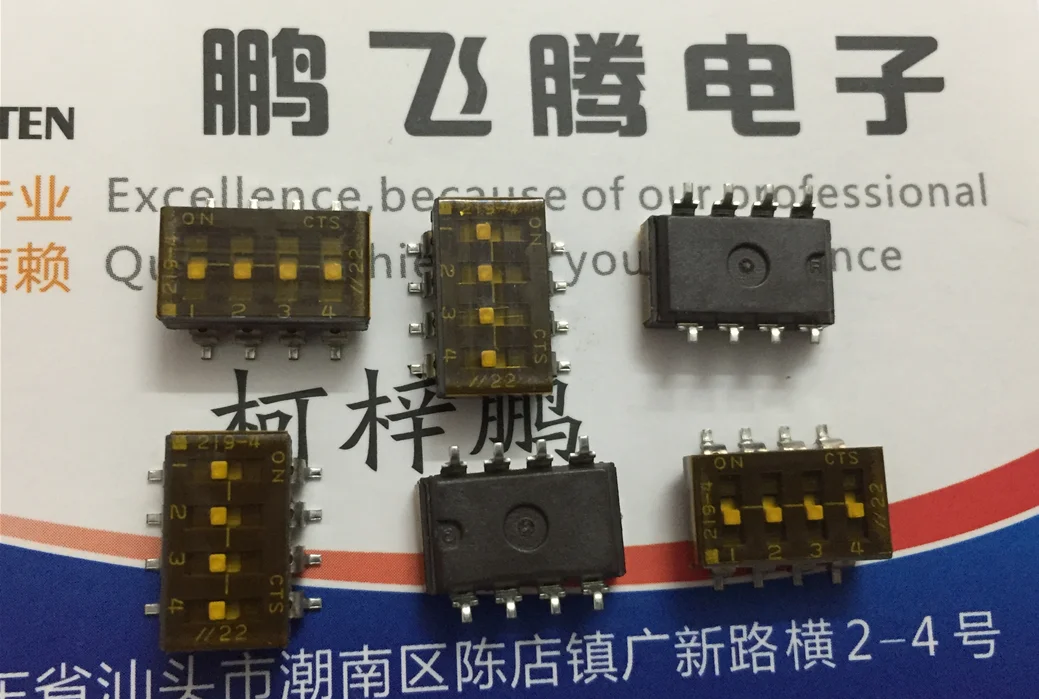 1PCS Original American CTS 219-4LPSTR dial code switch 4-bit patch 2.54 pitch flat dial coding switch