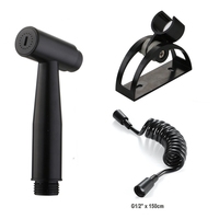 Black Handheld Bidet Toilet Sprayer Space Aluminum Sprayer Set Baby Diaper Cloth Sprayers Bidet With Hose and Holder