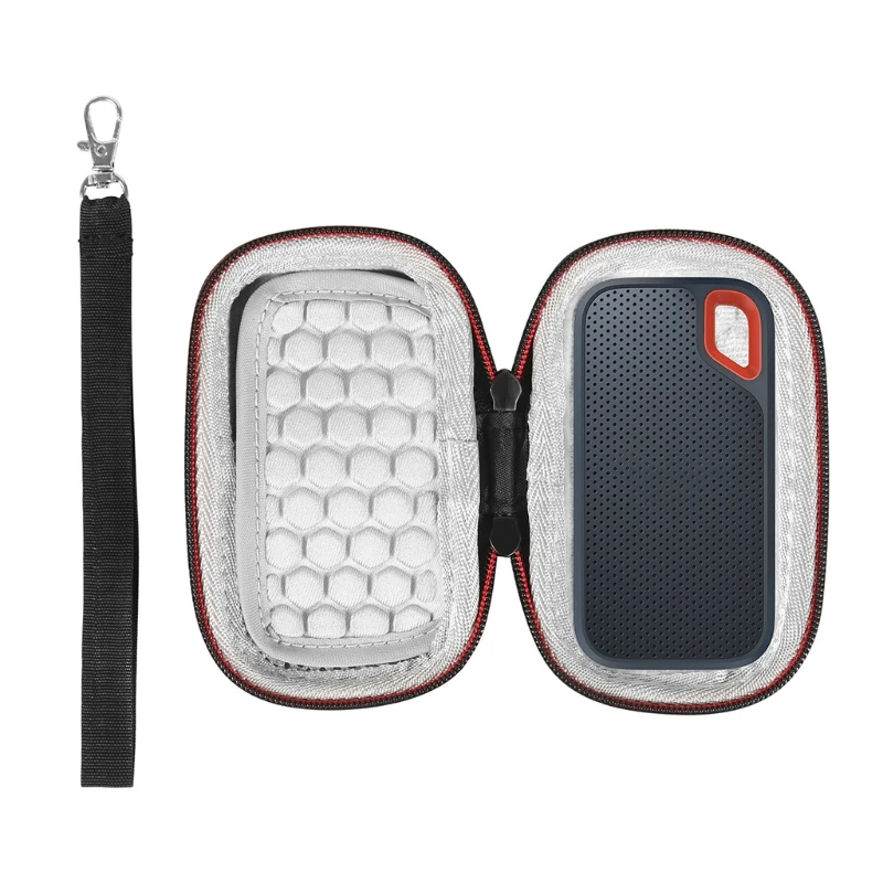 Hard Carrying Case Storage Bag for San Disk E61 SSD black