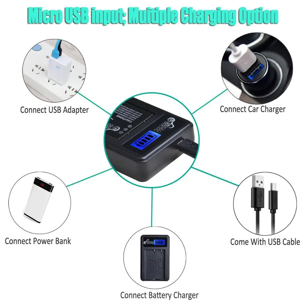 Pickle Power 1400mAh batería Digital NP-60 NP 60 NP60 LCD cargador USB para Samsung SLB-1037 para Fujifilm NP-60 Kodak KLIC-5000