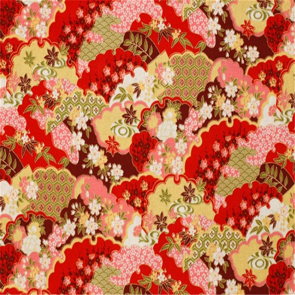 Promotion Hot Sale Stamping Cotton Fabric 100% Cotton 150cm Japan Style for Kimono Curtain Apparel