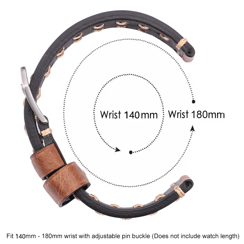 Handmade Watchbands 22 24mm Italian Leather Vintage Watch Band Strap Women Men Brown Black Green Coffee Watch Accessories