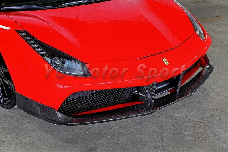 

Car Accessories Dry Carbon Fiber Plain Weave OEM Style Front Bumper Center Duct Insert Fit For 2015-2017 F488 GTB & Spider