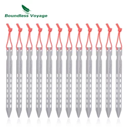 Boundless Voyage Titanium Tent Pegs Ultralight Tent Nail Outdoor Camping Tent V-shape Stakes Portable Pegs 6/8/12pcs/Lot