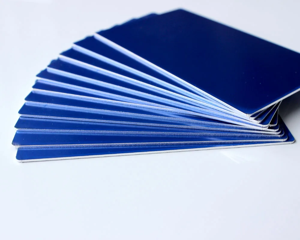 10 Pcs Blank Metal Business Card 1mm Thickness Anodized Aluminum Plate for DIY Laser Printing