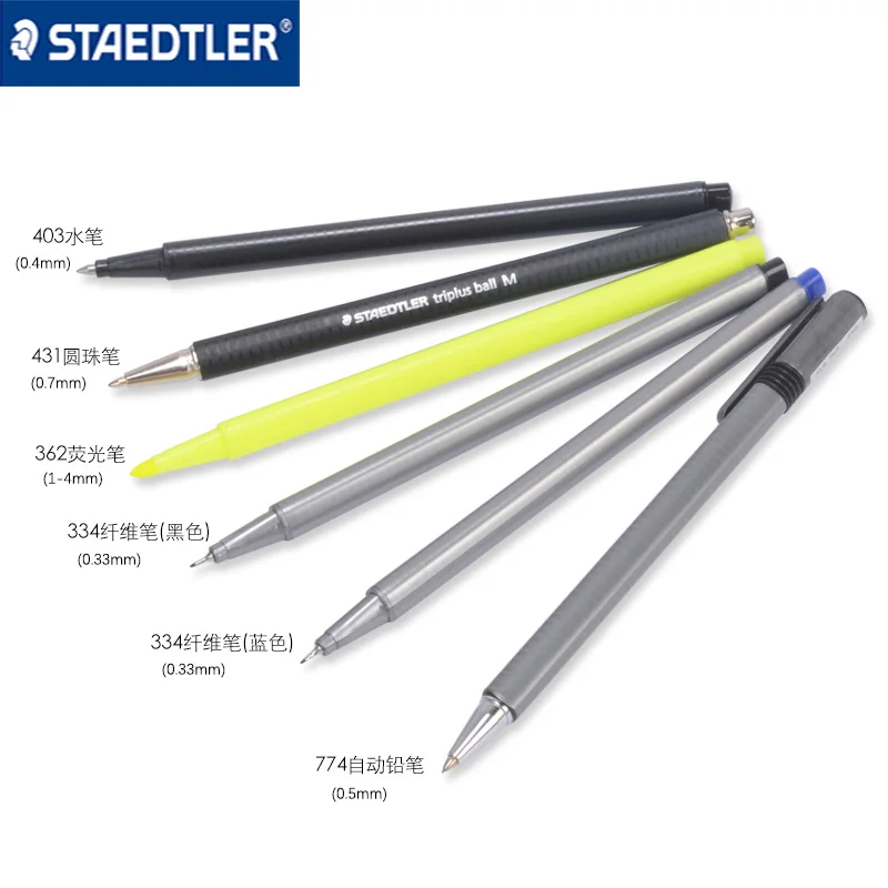Germany Staedtler Triplus Black Box Office 0.5mm Mechanical Pencil Felt Tip Pen Permanent Marker Pen and Pencil Set Stationery