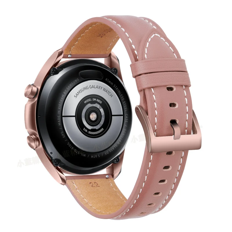 20mm 22mm Leather Band For Samsung Galaxy watch 3/Active 2/Gear S2 Strap Bracelet For Huawei watch GT2 Pro Amazfit bip Watchband