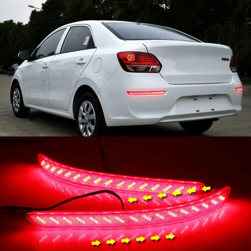 

2PCS Rear Fog Lamp Auto Bulb Brake Light Reflector For KIA PEGAS 2017-2019 Multi-Function LED Rear Bumper Light