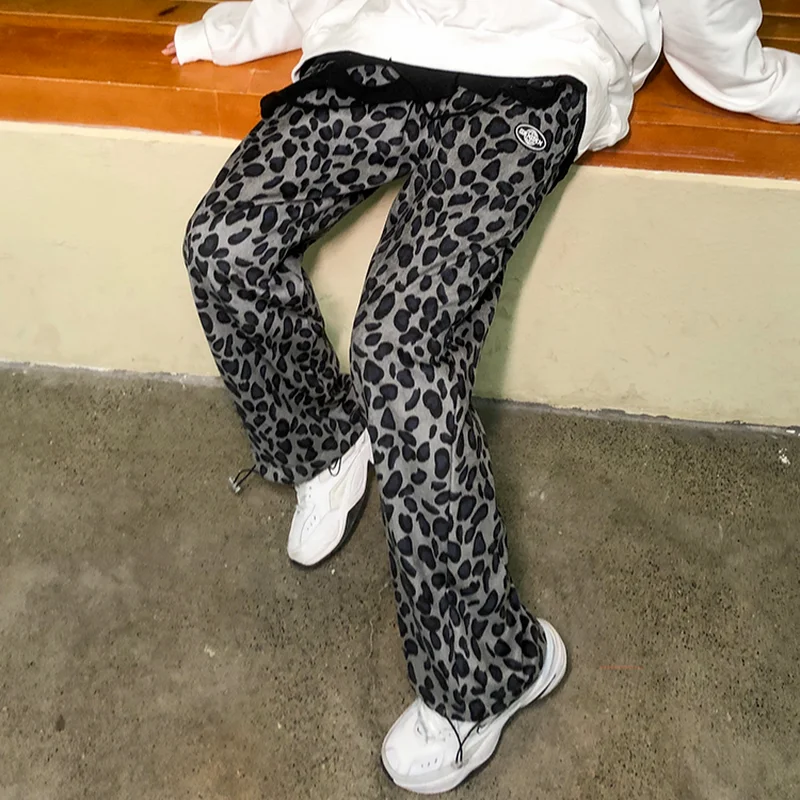 Pantaloni Harem donna allentato leopardo Streetwear Design accattivante confortevole College moda Casual elastico in vita femminile Chic popolare Ins