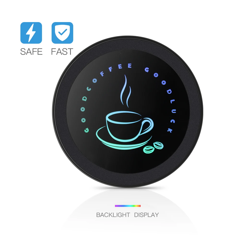 Light Up Wireless Charger,10W Fast Charger with Colorful LED Backlight Display,Cute Charger