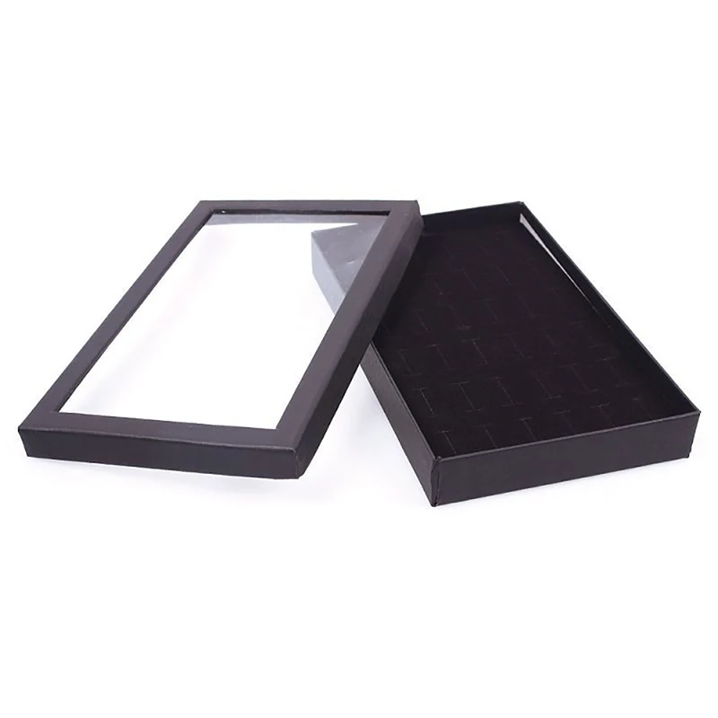 Portable Fashion Transparent 36 Slot Rings Display Stand Metal Earrings  Storage Box Storage Box Jewelry Display Cabinet