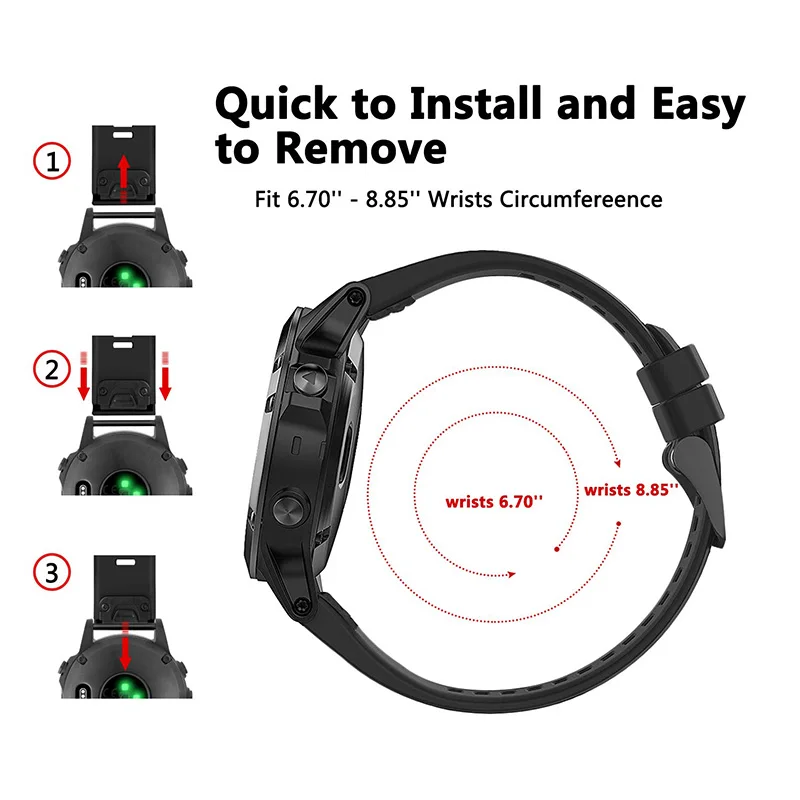 สายคล้องคอซิลิโคนสำหรับ Garmin Fenix 6 Pro 6S 6X 5X 5 5S 3 3HR วง Forerunner 935 945 quick Release สายนาฬิกาสมาร์ทสร้อยข้อมือ