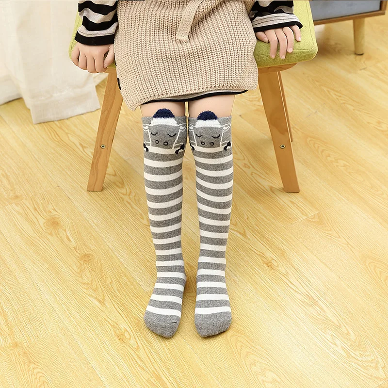 Girl Socks 3-12 Years Old Cotton Knee High Lovely Long Children\'s Legwarmers Kids Dance Stocking  Cute Animal Carton