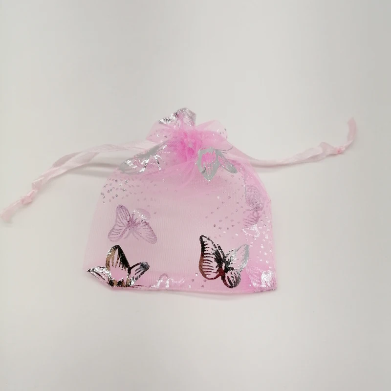 50Pcs Organza Butterfly Gift Bags 7x9 9x12 11x16 13x18 Butterfly Jewelry Bag Pouches Gift Bags For Jewelry Packaging Bag Storage