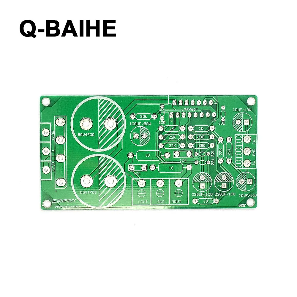 50w + 50w lm4766 chip amplificador de potência de canal duplo kit diy sc com filtro retificador placa amplificadores de capacitor