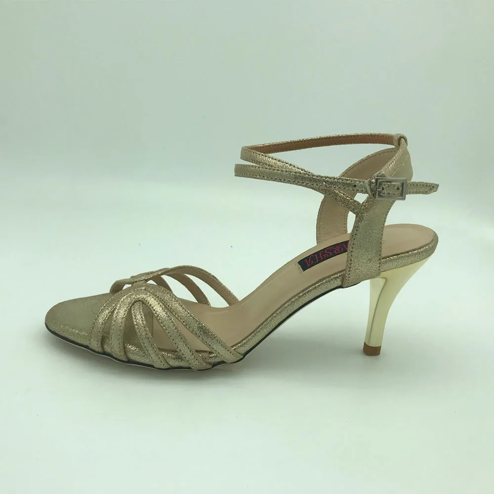 Zapatos de baile de Flamenco, calzado Sexy de Argentina, zapatos de fiesta, de fiesta, T6284GL, suela dura de cuero de 7,5 cm, tacón de 9cm