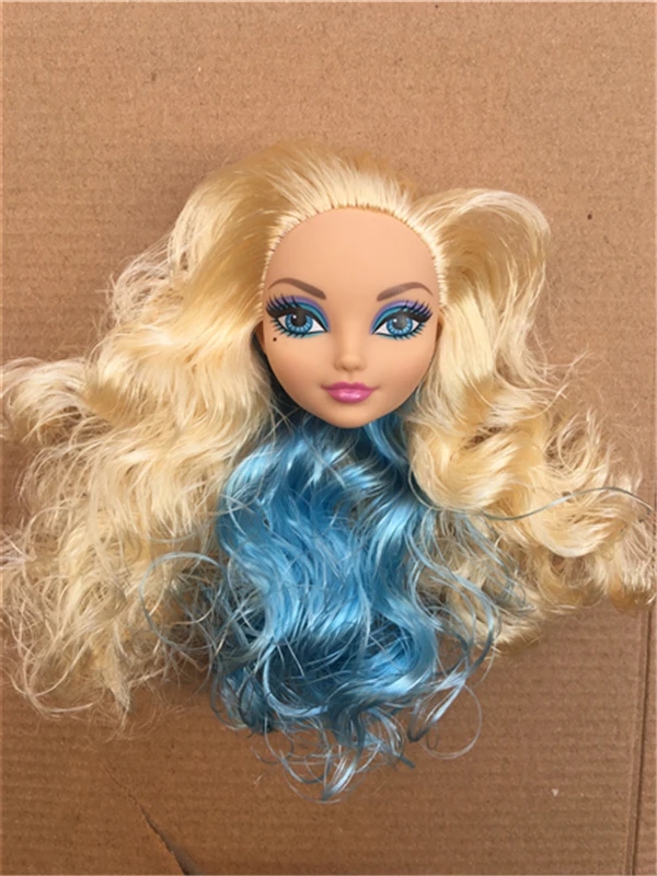 Monstering High Doll Head With Soft Long Hair Original Quality Doll Accessories Multi-Joints Movable Pink Green Brown Doll Body