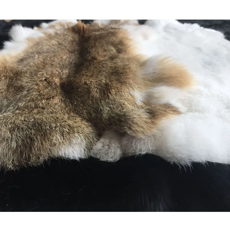 Nature Real Genuine Rabbit Fur Sale By Whole Piece Fluffy Rabbit Leather Fur Home Decoration Clothing Accessories High Quality