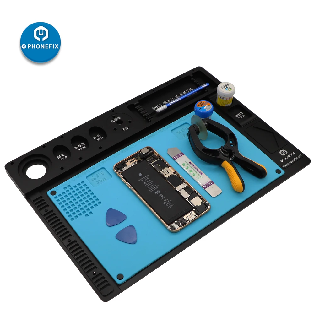 

High Temperature Anti-static Aluminum Alloy Base Pad Mat Microscope Fixed Base Maintenance Platform Phone PCB Soldering Repair