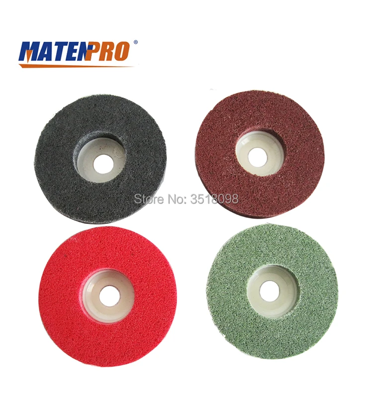 4 inch Nonwoven Polishing Wheel, Fast Heat Dispelling, No Black Discoloration, Abrasion-resistant