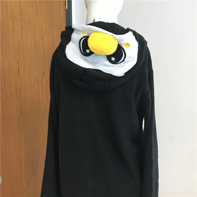 S,M,L Novelty Cute Penguin Fleece Warm Sweatshirt Tracksuits Women gardigan hoodies Girl Winter cute Hooded Jacket