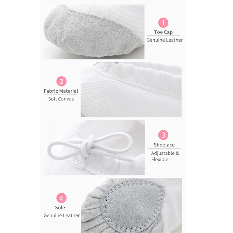 Scarpe da ballo per ragazze con morbida tela e testa in pelle, pantofola da ballo, scarpe da balletto di buona qualità, ballerine, scarpe da punta per bambini