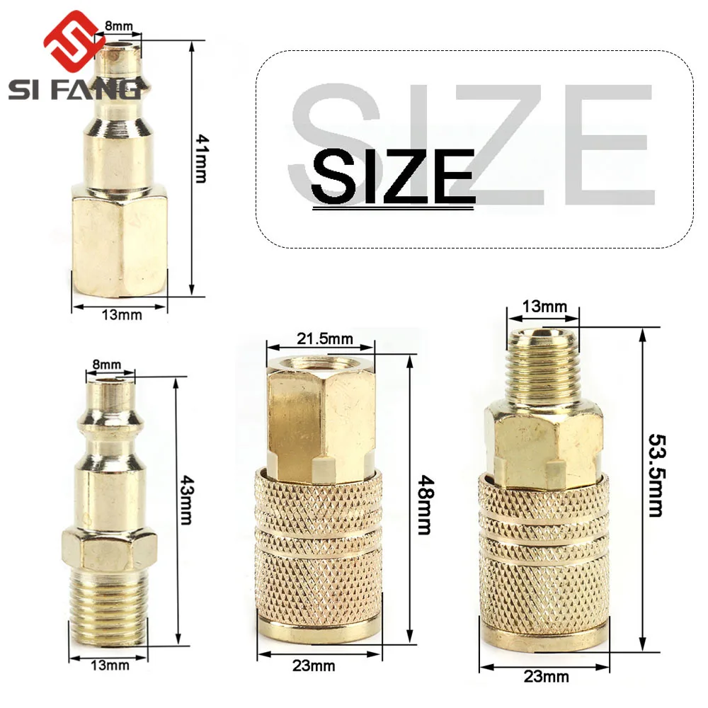 1/4 "NPT connettore maschio per tubo flessibile dell'aria raccordo pneumatico rapido Set di compressori per utensili pneumatici industriali ottone massiccio nuovo