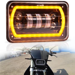 POVTOR 1pcs LED Light Sealed Beam Headlamp with White DRL Yellow Turn Signal 4x6 Inch Motorcycle Headlight for-Suzuki DRZ