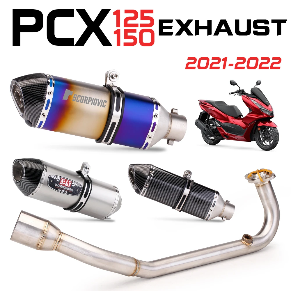 For PCX125 PCX150 PCX 125 150 2021 - 2022 Motorcycle R11 Exhaust Escape Full System Muffler Front Mid Pipe