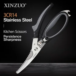 XINZUO Kitchen Scissors 3CR14 Stainless Steel Detachable Removable Bone Chicken Scissors Barbecue Food Scissors Tools