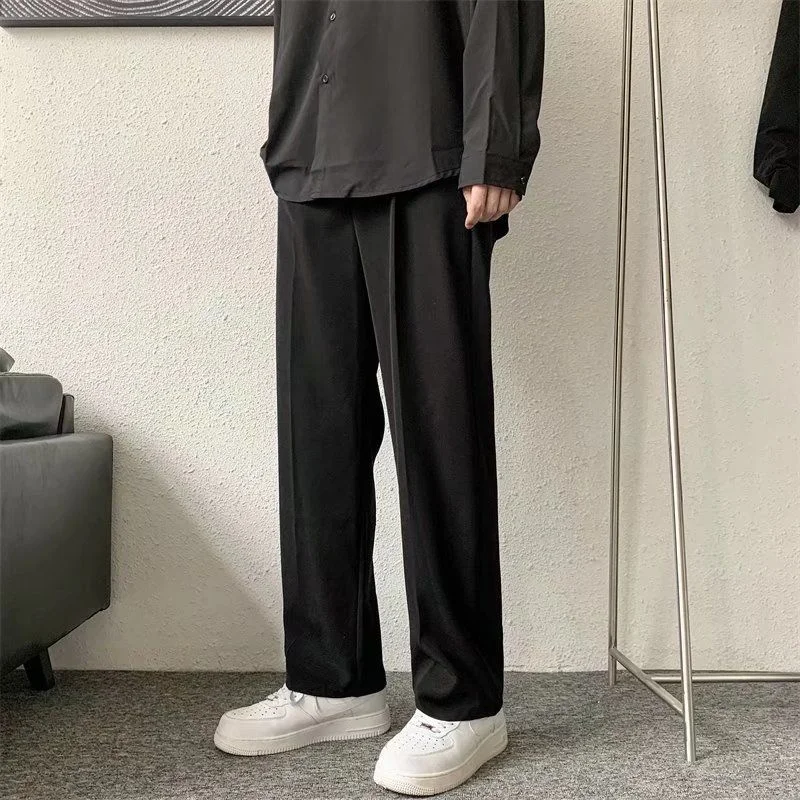 Viser droits décontractés coréens pour hommes, pantalons habnommée marron/noir imbibés, pantalons de la société de mode pour hommes, S-3XL de bureau