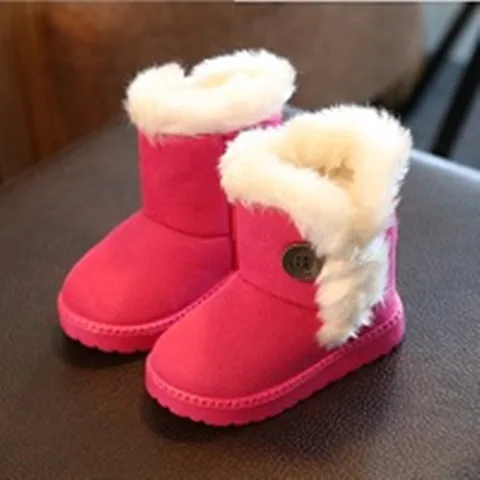 Winter New Arrival Children Snow Boots Waterproof Non-slip Cotton Kids Winter Snow Boots Button Children Ankle Boots