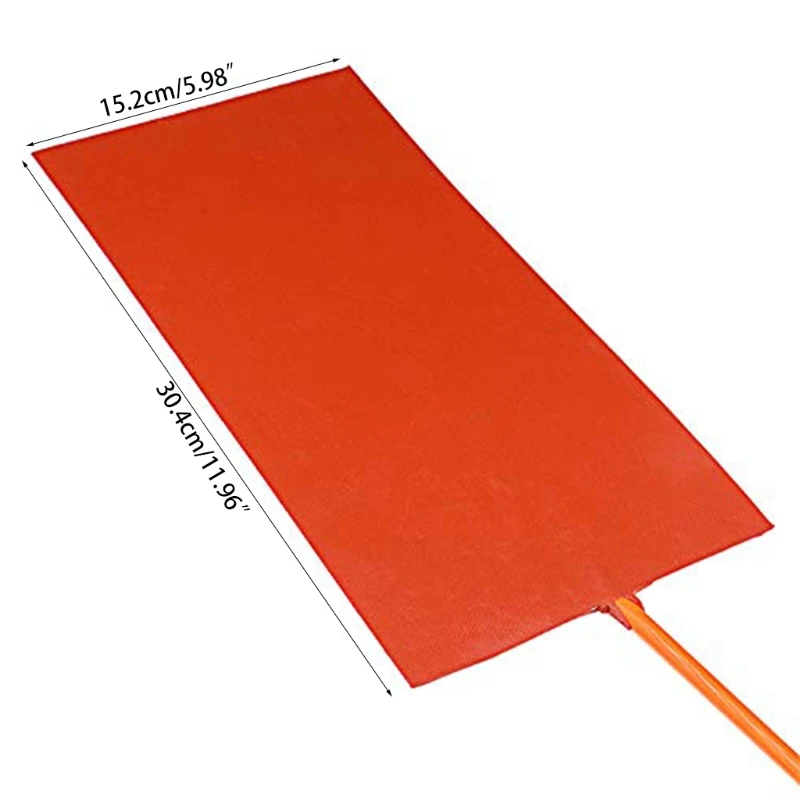 Silicone Heated Pad 152X304mm 100W 12V for Pizza Hot Food Delivery Bag Mat Heat