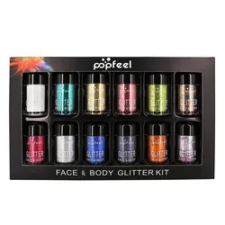 12 pz/set Glitter ombretto trucco lucido sciolto Glitter polvere ombretto cosmetico trucco pigmento trucco pallete