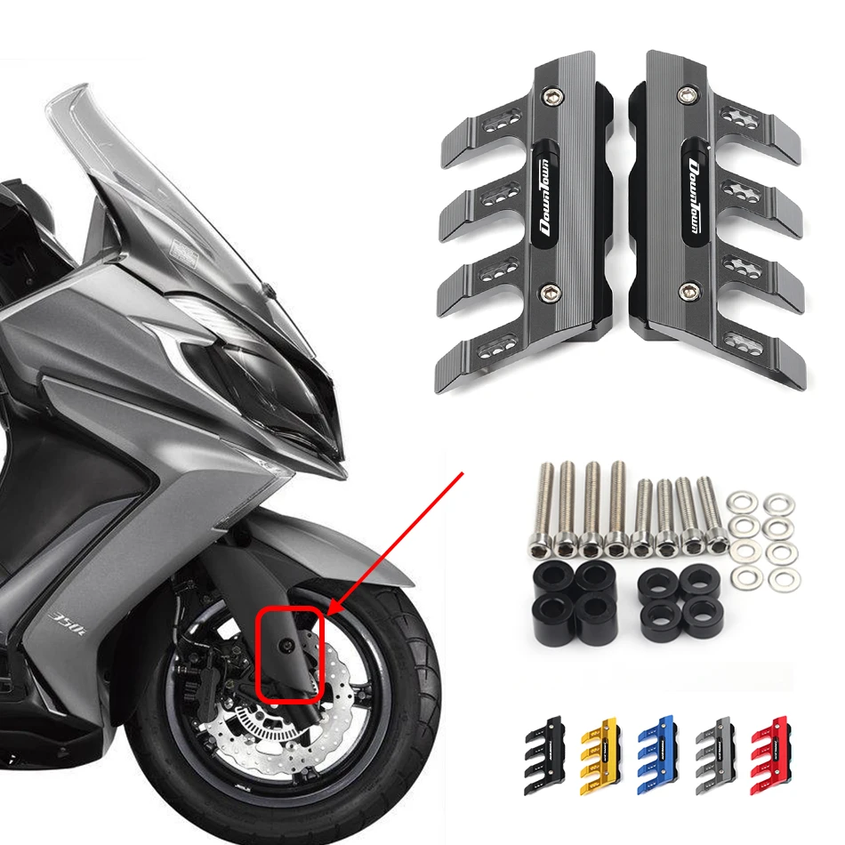 For KYMCO DOWNTOWN 350i 300i 200i 200 300 500 Motorcycle CNC Accessories Mudguard Side Protection Front Fender Anti-Fall Slider