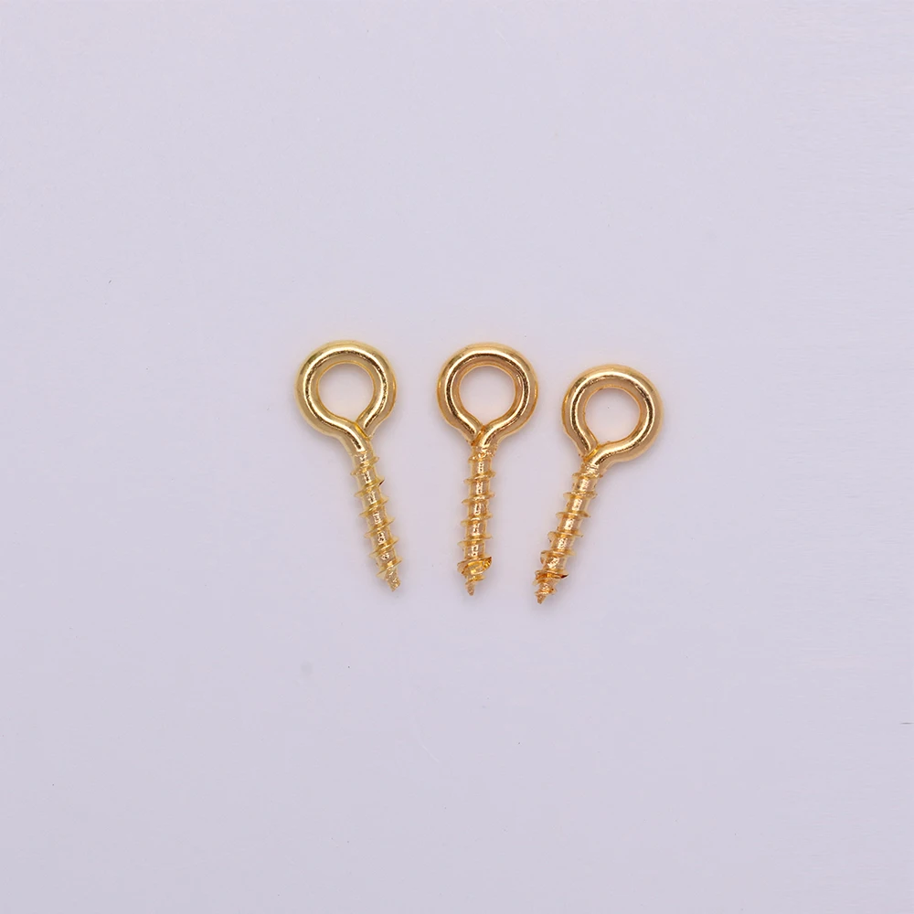 100–200 Stück kleine kleine Mini-Augennadeln, Nietstifte, Haken, Ösen, Schraubgewinde, goldfarbene Verschlüsse, Haken, Schmuckzubehör für die Herstellung von DIY – Detail 8