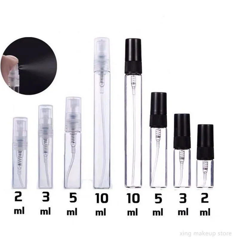 50/100PCS 2ML 3ML 5ML 10ML Schwarz Tragbare Glas Parfüm Flasche Leere Nachfüllbare Flasche kosmetik Flasche Probe Dünne Glas Fläschchen – Detail 2