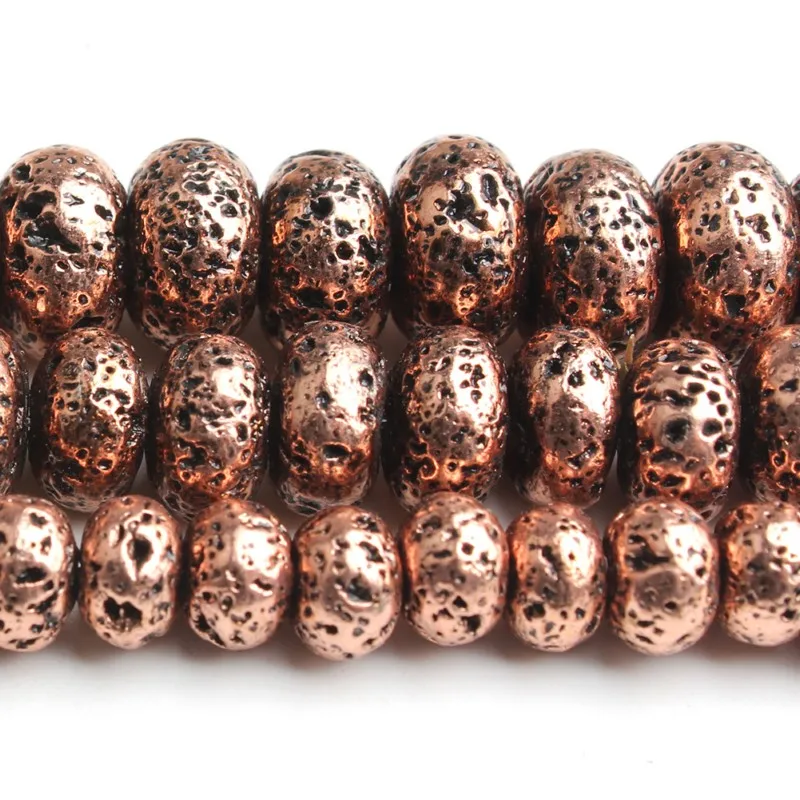 6/8/10 mm Natural Red Copper Hematite Stone Beads Rondelle Spacer Beads for Accessories Jewellery Making DIY 15‘’