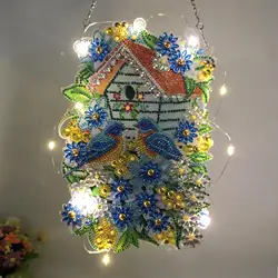 Nowy DIY diament malarstwo zając wielkanocny BirdHouse latarnia Garland Handmade mozaika do dekoracji domu przyjaciele prezent świąteczny niespodzianka