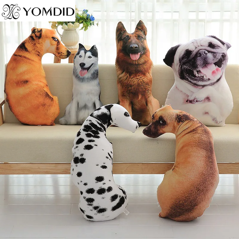 3D Puppy Shape Cushion Throw Pillow PP Cotton Inner Cartoon Puppy Sleeping Chair Pillow Plush Gift For Children Home Decor