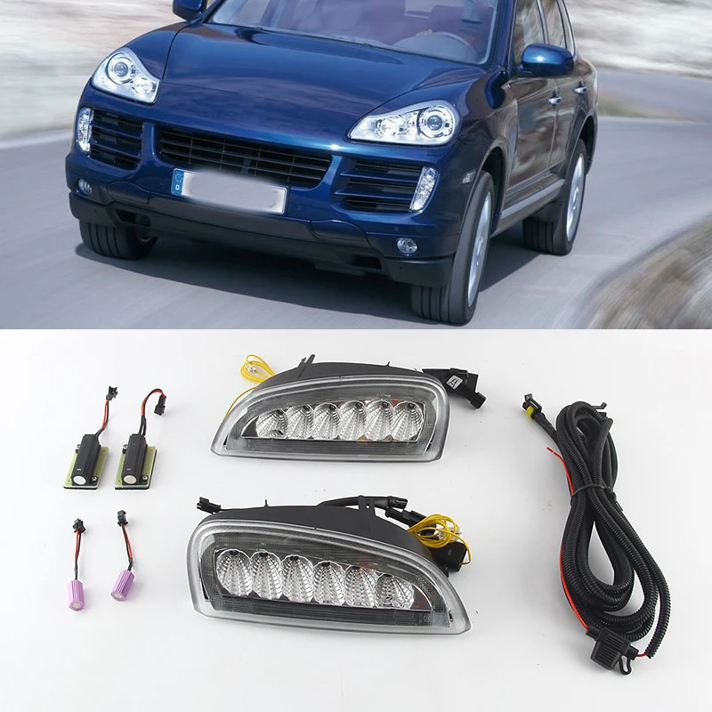 

1 Pair DRL LED Turn Signals Position Light Daytime Running Light Fog Lamp for Porsche Cayenne I 957 9PA 2006 2007 2008 2009 2010