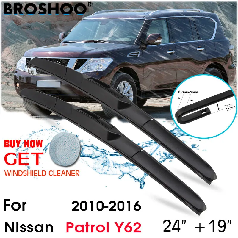 

Car Wiper Blade Front Window Windscreen Windshield Wiper Fit Blades Accessories For Nissan Patrol Y62 24"+19" 2010-2016